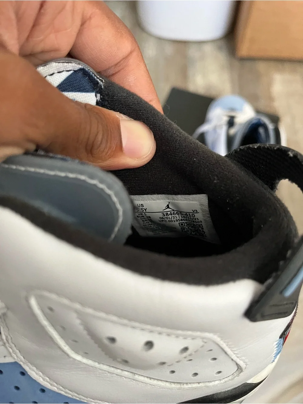 Jordan 6 nlue and white